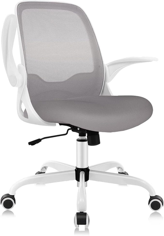 KERDOM Office Chair, Ergonomic Desk Chair, Breathable Mesh Computer Chair, Comfy Swivel Task Chair with Flip-up Armrests and Adjustable Height - LeafyLoom