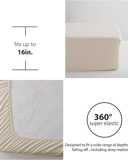 Anluoer Twin Comforter Set 5 Pieces, Beige Tufted Bed in a Bag with comforters and sheets, All Season Bedding Sets with 1 Comforter, 1 PillowShams, 1 Pillowcases, 1 Flat Sheet, 1 Fitted Sheet - LeafyLoom