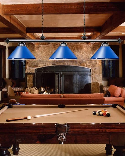 Wellmet 3 Light Pool Table Light for Game Room 7ft/8ft/9ft Tables, Vintage Kitchen Light for Man Cave, Kitchen, Dinning Room, Bar - LeafyLoom