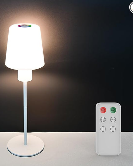 5000mAh Rechargeable Cordless Table Lamps, RGB Colors and Warm Light Stepless Dimming, LED Desk Lamp for Bedroom/Couple Dinner/Desk/Cafe/Dining Room/Terrace (2) - LeafyLoom