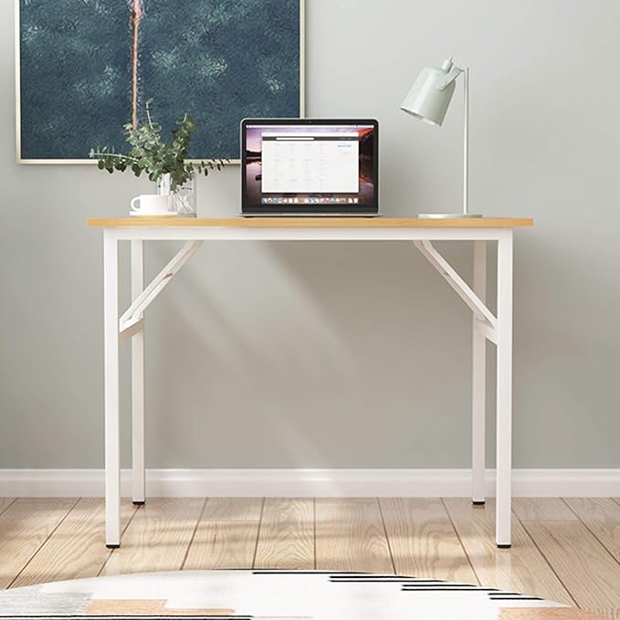 SogesGame Samll Folding Computer Desk, 31.5 inches Folding Table for Small Space, Foldable Computer Desk Simple to Assembly - LeafyLoom