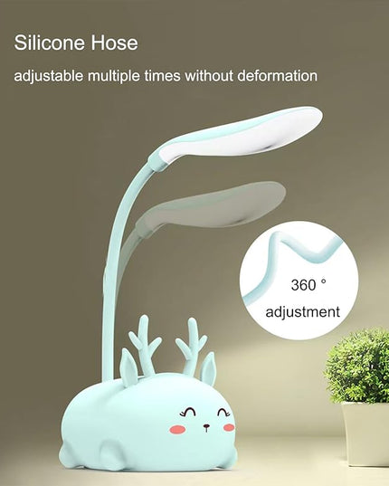 LED Kids Lamp, Mini Cat Table Lamp, Portable LED Night Light, Cute Desk Lamp, Foldable USB Rechargeable Reading Light Children's Bedroom (Blue) - LeafyLoom