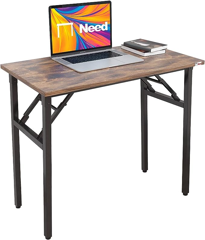 Need Small Desk 31 1/2" No Assembly Foldable Writing Table,Sturdy and Heavy Duty Folding Computer Desks for Small Space/Home Office/Dormitory AC5FB(80 * 40) - LeafyLoom