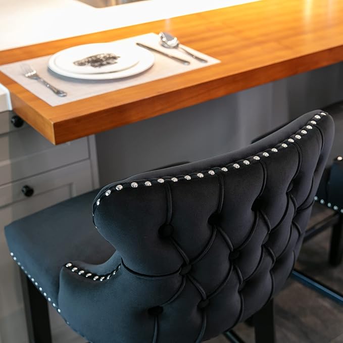 NicBex Haerin-SD-00378-LWJ Dining Chairs, 22"x19"x37", Black - LeafyLoom