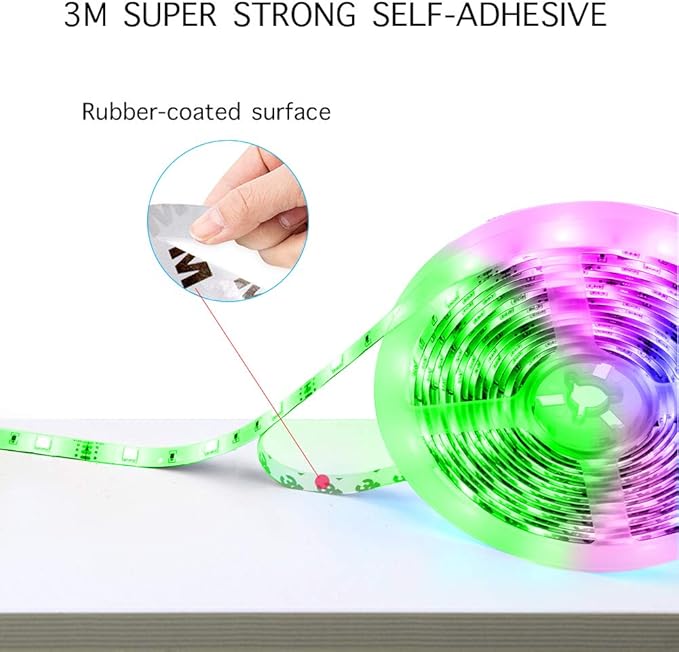 phopollo Led Lights 20ft for Bedroom Color Changing Luces Led para Decoracion RGB DIY Color Option with Power Supply and Remote Phopollo