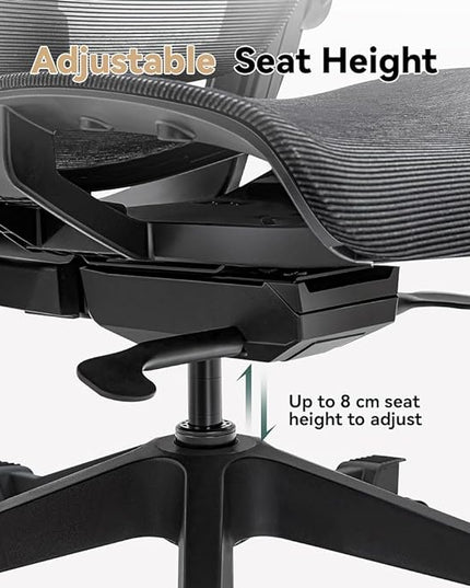 HINOMI H1 Classic V3 Ergonomic Office Chair with Lumbar Support - Comfy Computer Chair with Mesh, Home Office Desk Chair with Adjustable Arms, Comfortable Office Chair Back Support (without Headrest) - LeafyLoom