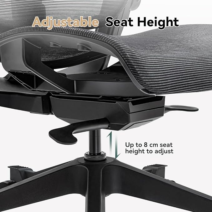 HINOMI H1 Classic V3 Ergonomic Office Chair with Lumbar Support - Comfy Computer Chair with Mesh, Home Office Desk Chair with Adjustable Arms, Comfortable Office Chair Back Support (without Headrest) - LeafyLoom