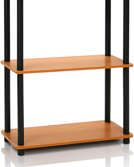 Furinno Turn-N-Tube 3-Tier Compact Multipurpose Shelf Display Rack, Light Cherry - LeafyLoom