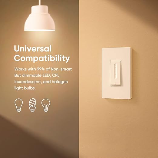 TREATLIFE Smart Dimmer Switch 4 Pack, Smart Switch Works with Alexa and Google Home, 2.4GHz WiFi Dimmer Light Switch for LED, CFL, Incandescent Bulbs, Neutral Wire Required, Single Pole TREATLIFE