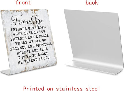 Friendship Signs for Women Friends, Friend Birthday Gift Ideas Office Gifts for Friends Sisters Coworkers Decorations On Shelf Table Desk for Living Room Bedroom Home Office dksg11 - LeafyLoom