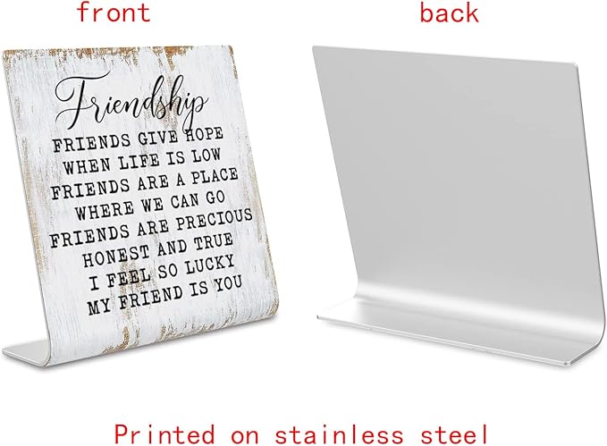 Friendship Signs for Women Friends, Friend Birthday Gift Ideas Office Gifts for Friends Sisters Coworkers Decorations On Shelf Table Desk for Living Room Bedroom Home Office dksg11 - LeafyLoom