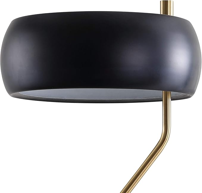 JONATHAN Y JYL6008A Oskar 22.5" Moody Metal LED Desk Lamp Contemporary Glam Minimalist Bedside Desk Nightstand Lamp for Bedroom Living Room Office College Bookcase LED Bulb Included, Black/Brass Gold - LeafyLoom