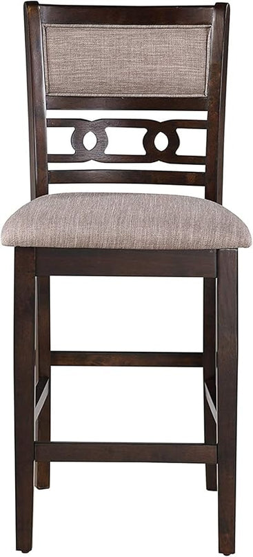 New Classic Furniture Gia Counter Chairs, Set of 2, Cherry Brown - LeafyLoom