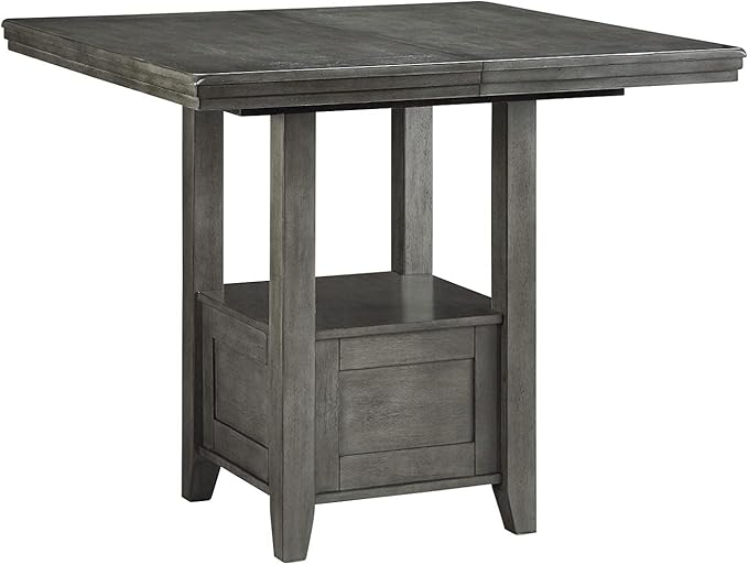 Signature Design by Ashley Hallanden Modern Farmhouse Counter Height Dining Room Extension Table, Dark Gray - LeafyLoom