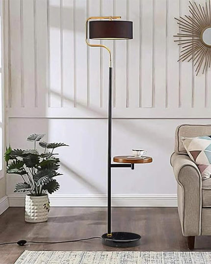 Hsyile KU300244 with USB Charging Ports Modern Reading Contemporary Modern Creative Floor Lamp for Living Room Bedroom Office - E26 Bulb Included - with a Table - LeafyLoom
