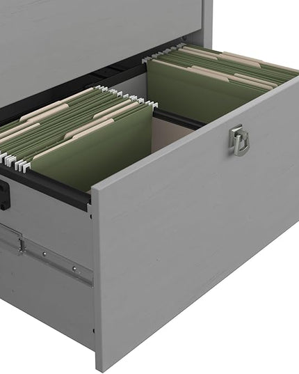 Bush Furniture Salinas 2 Drawer Lateral File Cabinet in Cape Cod Gray - LeafyLoom