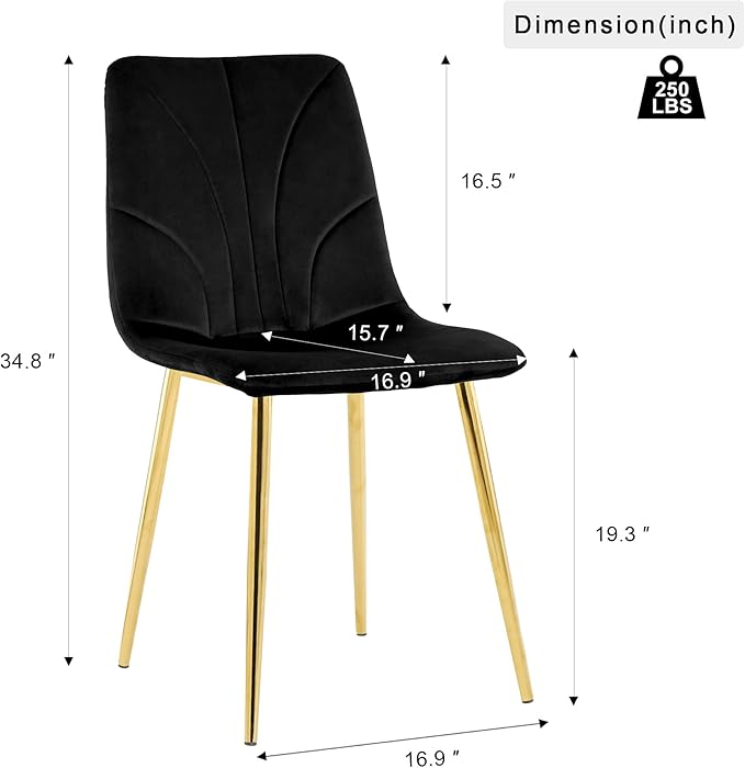 NicBex Haerin-SD-00368-LWJ Dining Chairs, 33.9"x18.1"x17.3", Black - LeafyLoom