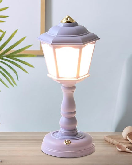 Mini Desk lamp Vintage, LED Desk Lamp Dimmable Table Lamp Reading Lamp with USB Charging Port, Sensitive Control, Eye-Caring Office Lamp,Very beautiful decorative desk lamp (Purple) - LeafyLoom