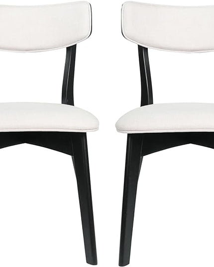 Christopher Knight Home Chazz Dining Chair, 19.75 "W x 19.75 "D x 31 "H, Chaz,Light Beige/Matte Black - LeafyLoom