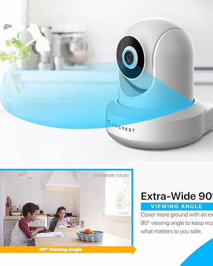 Amcrest 1080P WiFi Security Camera 2MP Indoor Pan/Tilt Wireless IP Camera, IP2M-841W (White) Amcrest