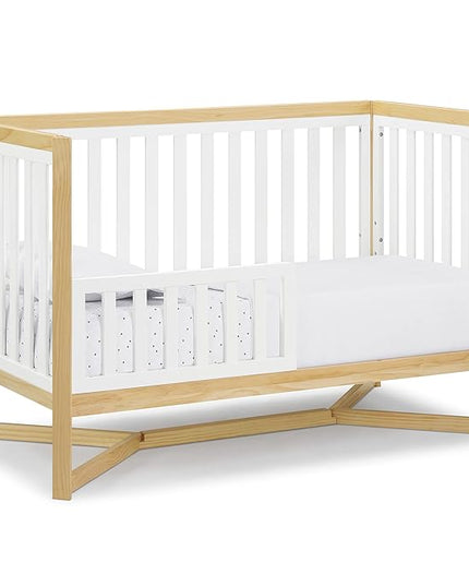 Delta Children Tribeca 4-in-1 Baby Convertible Crib, Bianca White/Natural - LeafyLoom