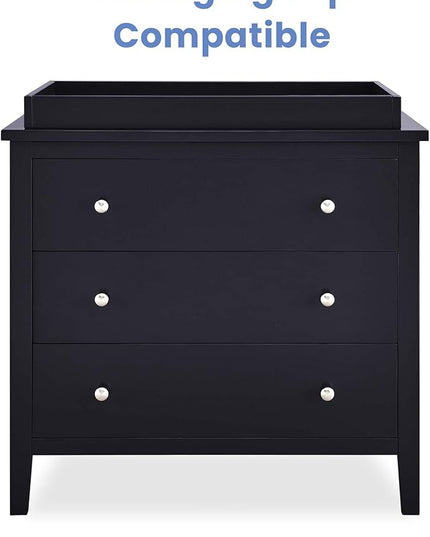Delta Children Campbell 3 Drawer Dresser, Midnight Grey - LeafyLoom