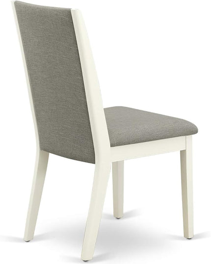 East West Furniture NDLA5-LWH-06 Norden 5 Piece Dinette Set for 4 Includes a Rectangle Room Table with Dropleaf and 4 Shitake Fabric Parsons Dining Chairs, 30x48 Inch, Linen White - LeafyLoom