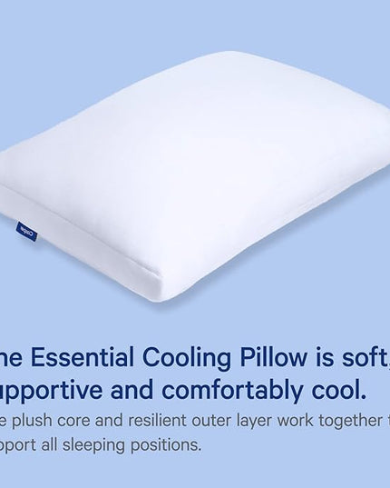 Casper Sleep Backrest Pillow, One Size, Gray & Sleep Essential Cooling Pillow, Standard, White - LeafyLoom