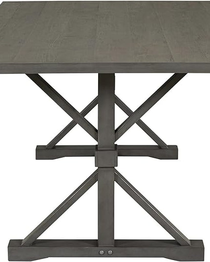 6-Piece Farmhouse Dining Table Set Wood Rectangular Tabletop, 4 Tufted Upholstered Chairs and Bench, for Dinette Room and Kitchen, Gray, 72" L x 42" W x 30" H - LeafyLoom