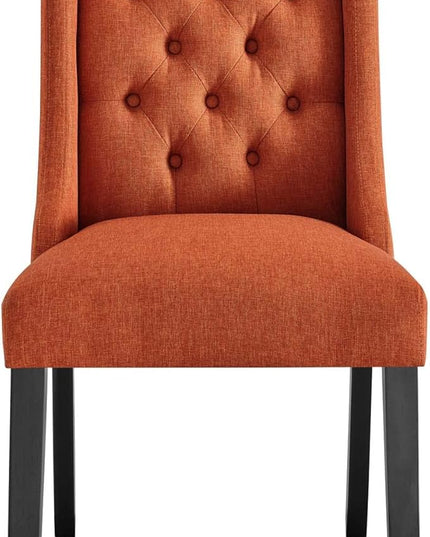 Modway Baronet Button Tufted Fabric, One Dining Chair, Orange - LeafyLoom