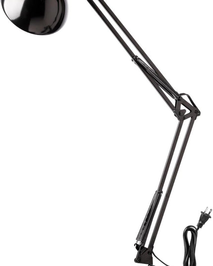 Globe Electric 12641 Architect 32" Swing-Arm Clamp-On Lamp, Black Architect, Finish, LED Bulb Included - LeafyLoom