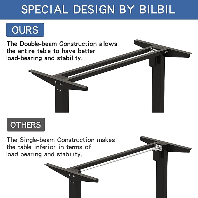 Mobile Rolling Electric Standing Desk Height Adjustable, 55 x 30 Inches Sit to Stand Desk with Splice Board, Black Frame/Rustic Brown Top - LeafyLoom