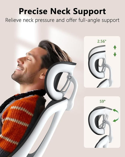 Home Office Desk Chairs, High Back Ergonomic Computer Chair with Flip-up Armrests, Lumbar Support, Mesh Executive Task Chair with Adjustable Headrest, White - LeafyLoom