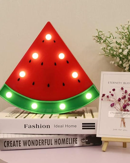 GUOCHENG Watermelon Marquee Light Decor Light LED Night Light Battery Operated Night Table Lamps for Nursery Children Kids Bedroom Lighting Decor, Birthday Christmas Gifts for Kids (Red Watermelon) - LeafyLoom