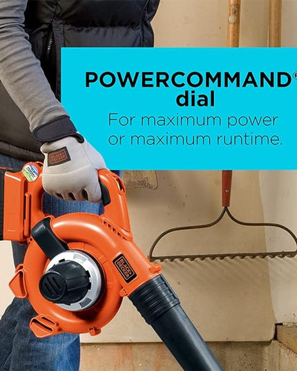 BLACK+DECKER 40V MAX Cordless Blower, Hard Surface Sweeper, Variable Speed Up To 120 MPH, with Battery and Charger (LSW36) - LeafyLoom
