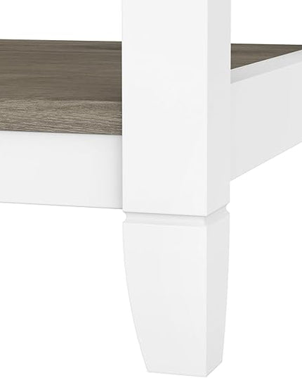 Bush Furniture BSH24470221 Key West 5-Shelf 66-Inch H Bookcase, Shiplap Gray/Pure White - LeafyLoom