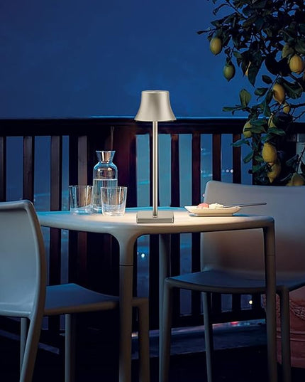 Cordless Table Lamp, Rechargeable Battery 5000mAh Metal Aluminum Housing USB LED Portable Powered Desk Lamp, 2 Levels Brightness Night Light for Restaurants Bedroom Outdoor (2Pack-Silver) - LeafyLoom