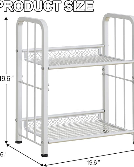Bookshelf Storage Shelf Bookcase Freestanding Storage Stand Book Organizer for Living Room, Bedroom, Kitchen, Rust Resistance,Easy Assembly Multi-Functional Organizer (2 Tiers White) - LeafyLoom