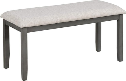 Kitchen 6-Piece Table and Chair Set with Special-shaped Legs and Foam-covered Seat Backs&Cushions for Dining Room, Gray, 1 - LeafyLoom