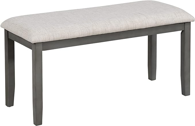 Kitchen 6-Piece Table and Chair Set with Special-shaped Legs and Foam-covered Seat Backs&Cushions for Dining Room, Gray, 1 - LeafyLoom