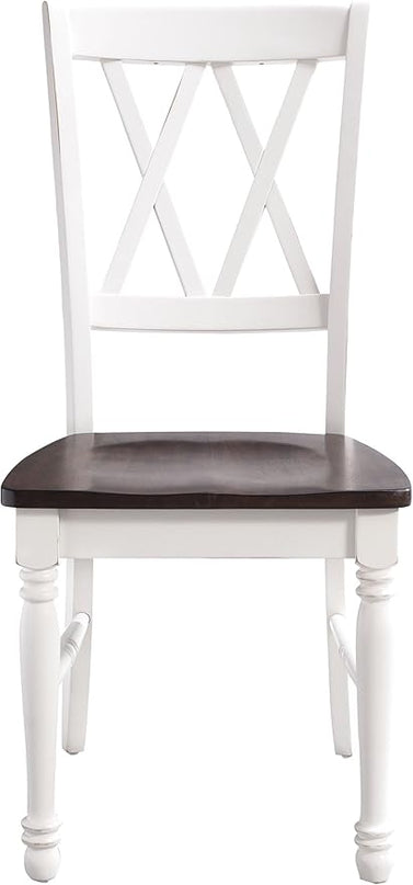 Crosley Furniture Shelby Dining Chairs (Set of 2), Distressed White - LeafyLoom