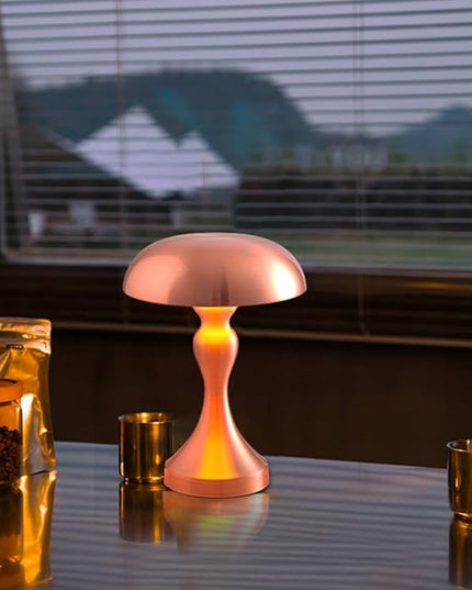 Portable Metal Desk Lamp,3-Color Touch Control, Rechargeable Battery - Ideal Bedside Lamp for Bedroom Nightstand - LeafyLoom