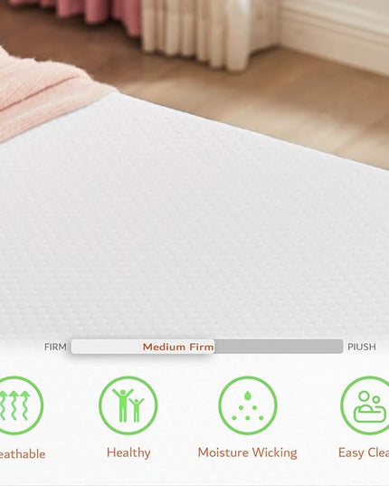 Twin Mattress, 5 Inch Cooling Gel Memory Foam Mattress in a Box with Breathable Cover Medium Firm Twin Bed Mattress for Bunk Bed, Trundle Bed, Pressure Relief, CertiPUR-US Certified - LeafyLoom