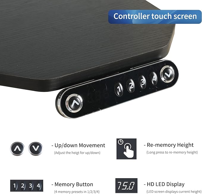 Adjustable Height L-Shaped Electric 59 Inch Sit-Stand Computer Desk with 3 Splice Boards, Lockable Casters-Ideal for Home Office, 59Inch, Black - LeafyLoom