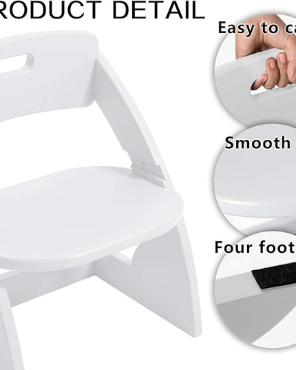 HOUCHCIS Toddler Chair, Wooden Toddler Chair for Kids, Adjustable Kids Chairs for Toddlers, Toddler Chairs and Small Chair, Kids Chair (White) - LeafyLoom