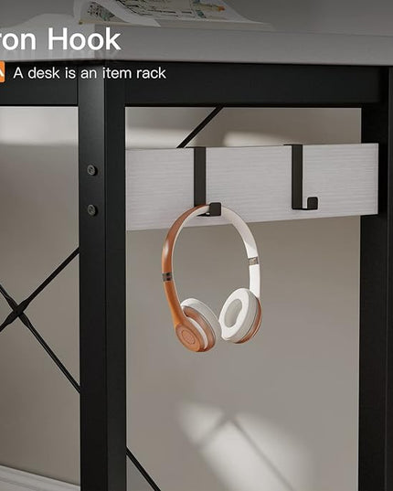 Coleshome 66" L Shaped Gaming Desk, L Shaped Desk, Computer Desk, Gaming Desk, Writing Desk, Home Office Desk, White - LeafyLoom