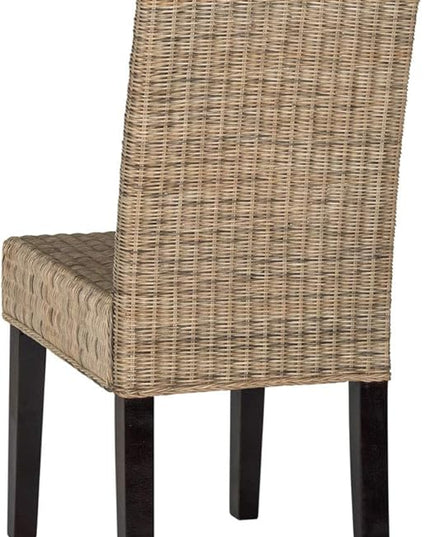 Safavieh Home Collection Odette Grey Wicker Dining Chair - LeafyLoom