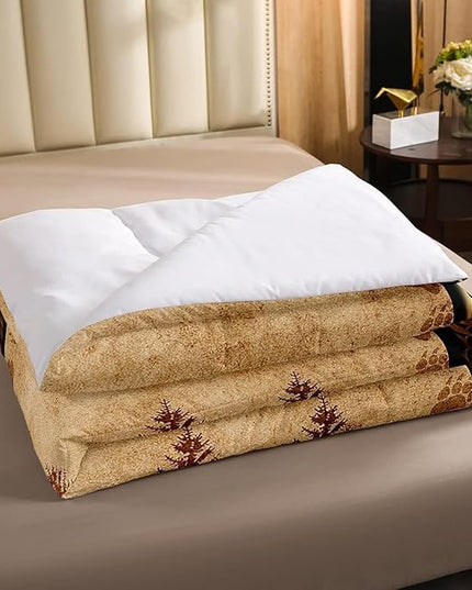 Bear Comforter Set King Size Farmhouse Wild Animal Comforter Retro Bear Family Bedding Set for Kids Boys Girls Brown Bear Paws Duvet Set Rustic Bedroom Decor Quilted Set 3Pcs - LeafyLoom