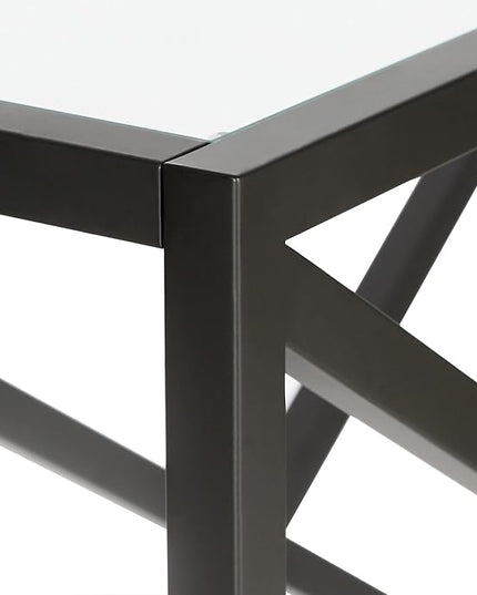 Calix 42'' Wide Rectangular Console Table in Blackened Bronze - LeafyLoom