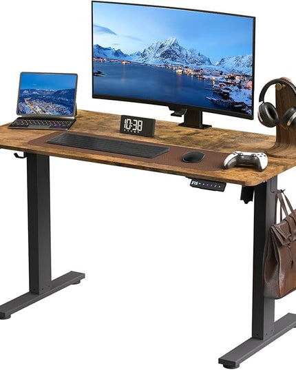 Electric Standing Desk Height Adjustable - 40 x 24 Inches Sit Stand up Desk & Memory Preset Ergonomic Rising Desks for Work, Home Office Workstation Gaming Rising Desk Study Table - LeafyLoom